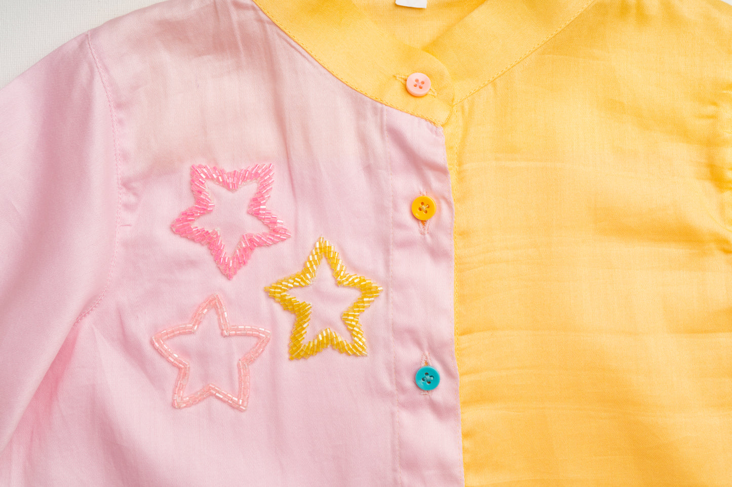 Star Colorblock Shirt Dress