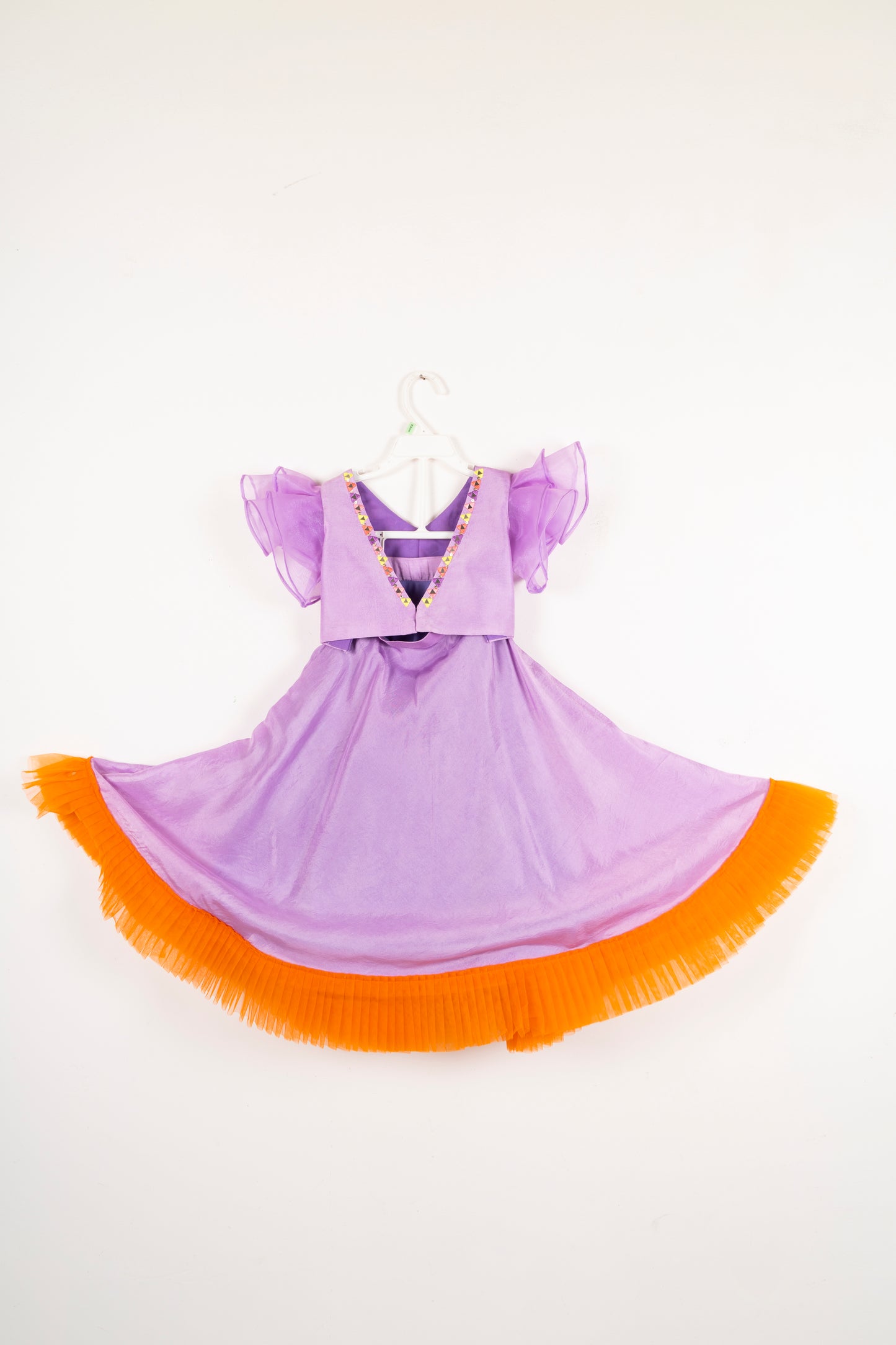 Lavender and Orange Lehnga Set
