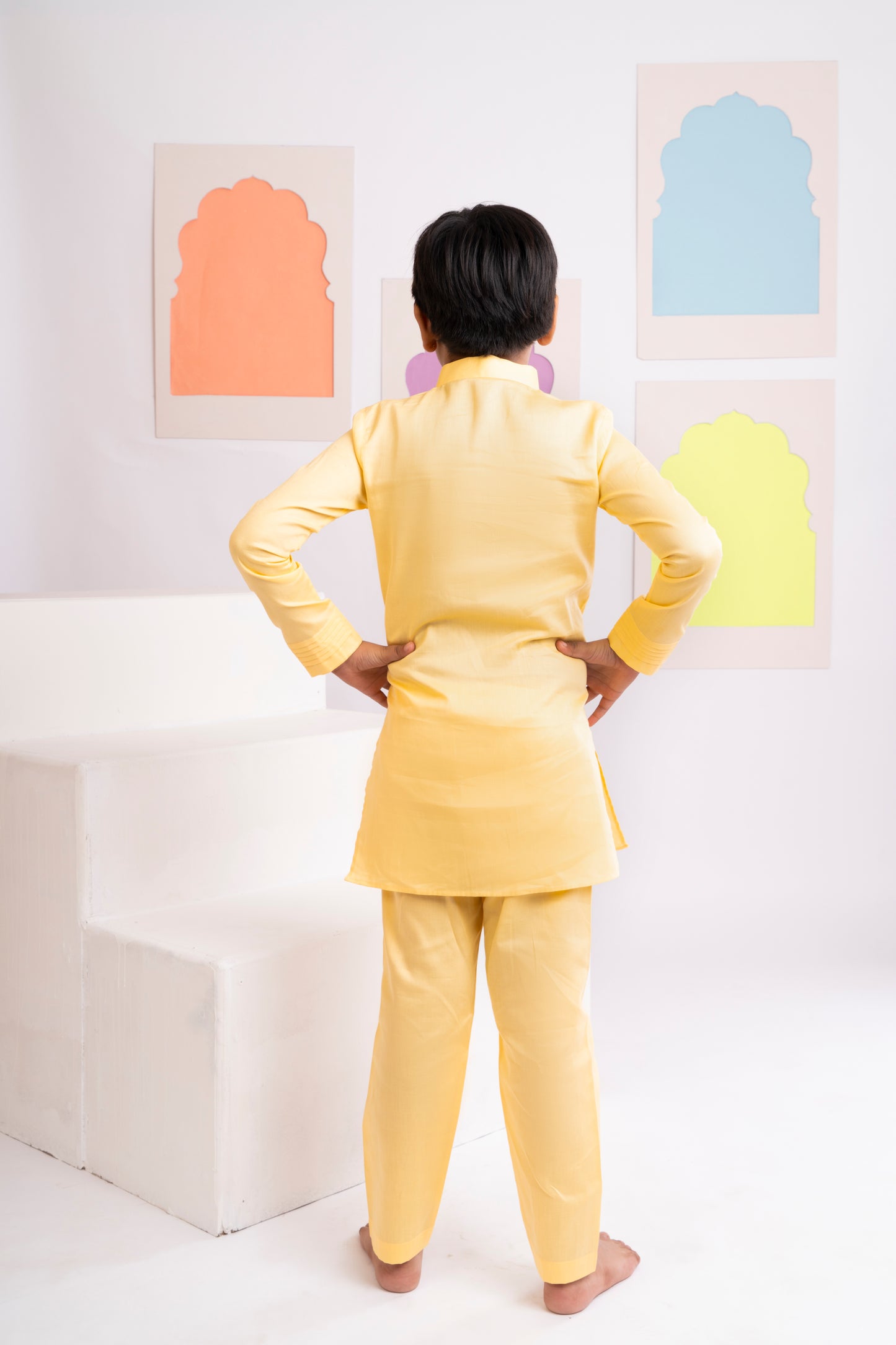 Floral Glaze Kurta Set for Boys