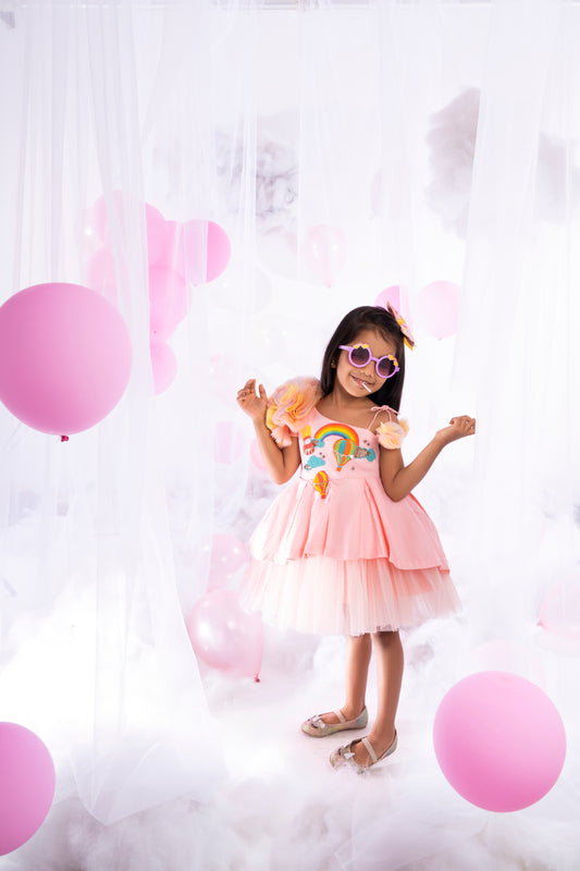 Hot Air Ballon One Shoulder Facinator Dress