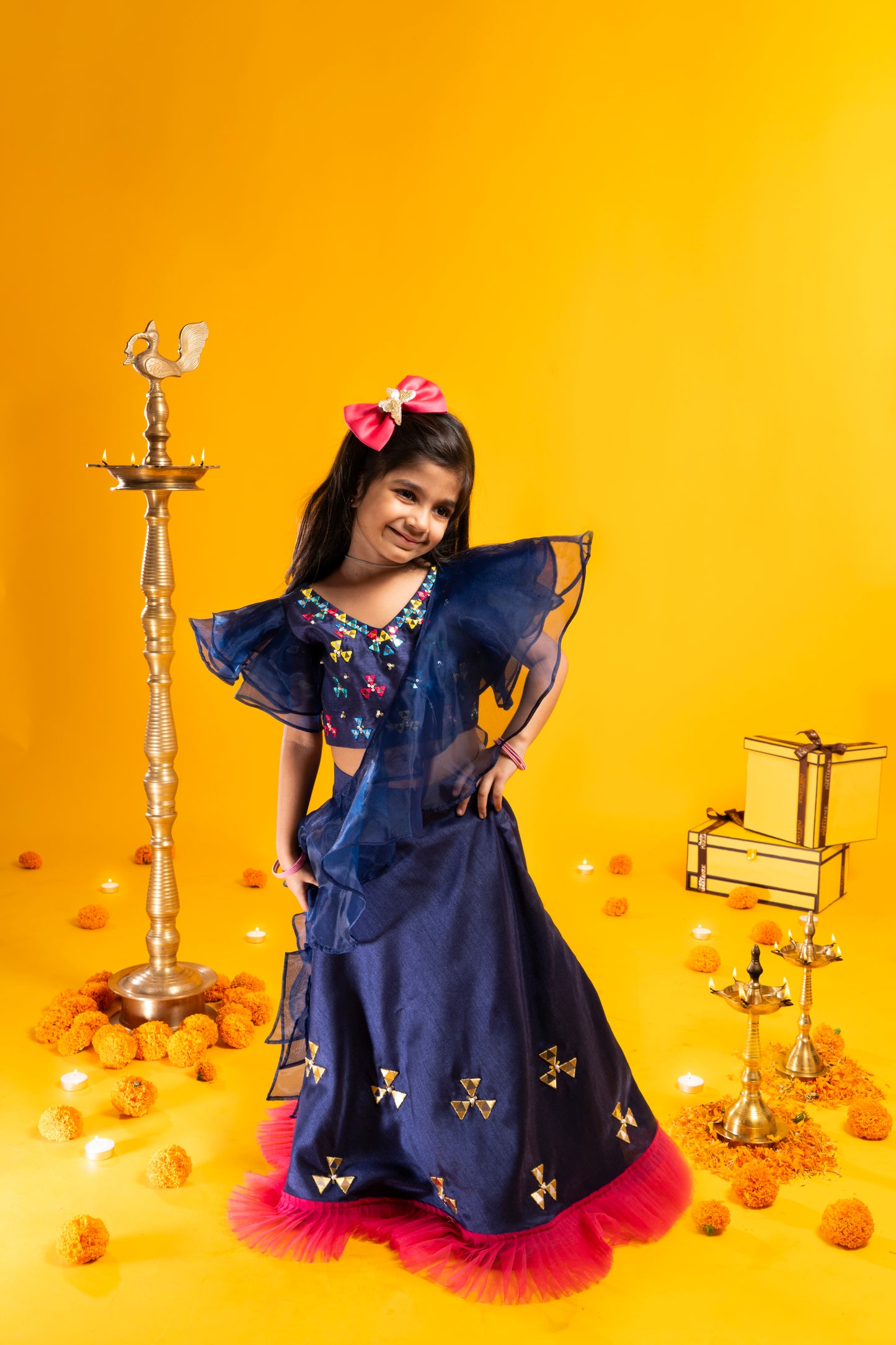 Navy Blue Lehnga Set