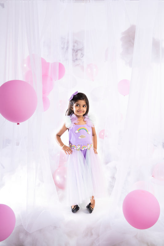 Unicorn Rainbow Playsuit With Detachable Trail
